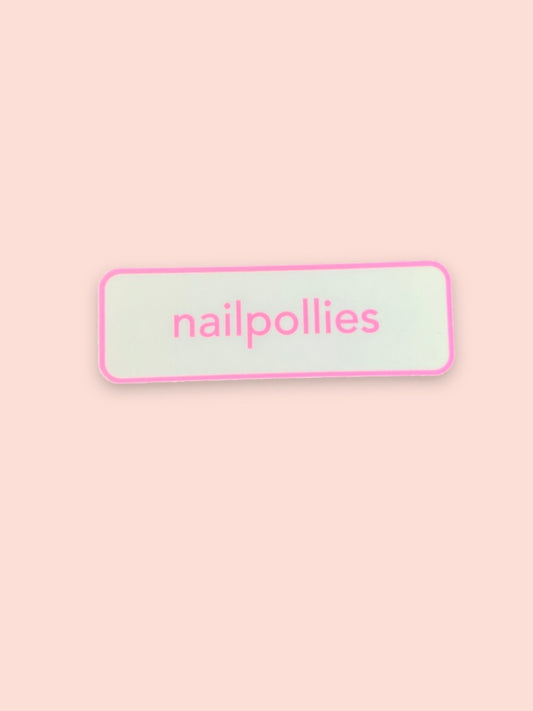 nailpollies yellow sticker 2.5”