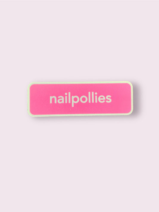 nailpollies pink sticker 2.5”